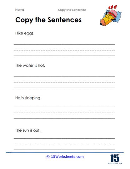 Importance of Copy the Sentence Worksheets