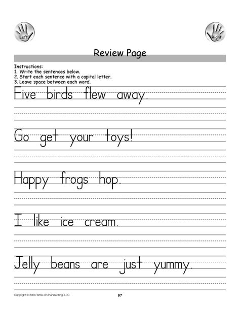 Copy the Sentence Worksheet Templates