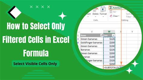 Google Sheets Formula: FILTER(A:A, ISVISIBLE(A:A))