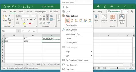 Copying and pasting a formula in cell G6