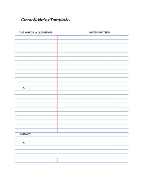 Cornell Notes Template 10