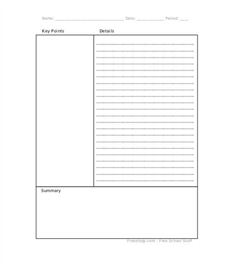 Cornell Notes Template 5