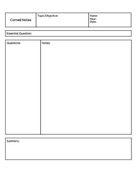 Cornell Notes Template Google Docs