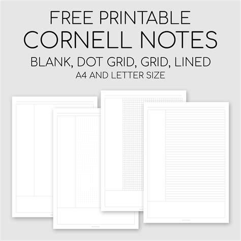 Cornell Notes Template with Grid