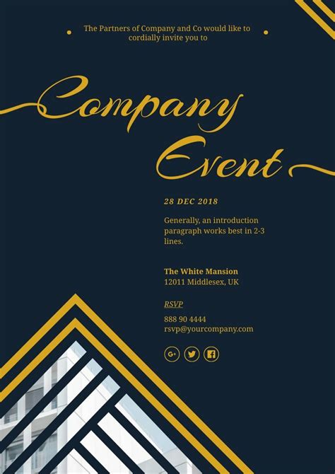 Corporate business dinner invitation template