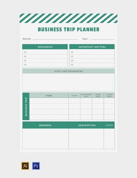 Corporate Travel Planner Template Word