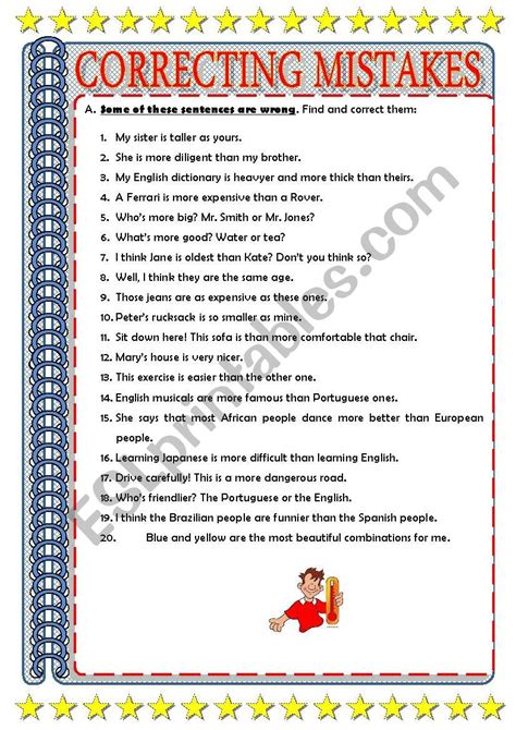 Correcting Spelling Mistakes Worksheets for Kids