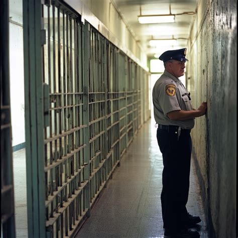 A Correctional Officer conducting a headcount of inmates