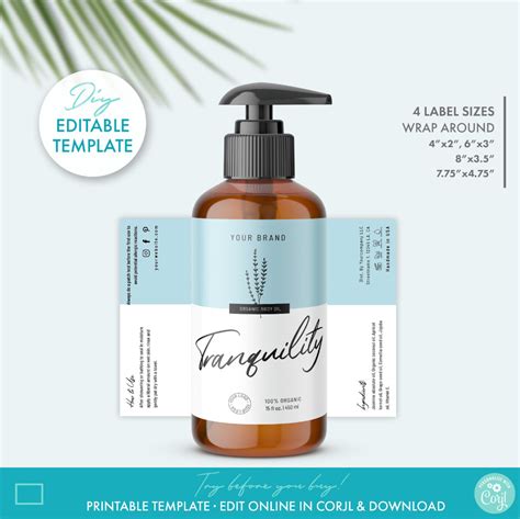 Cosmetic Label Template 4