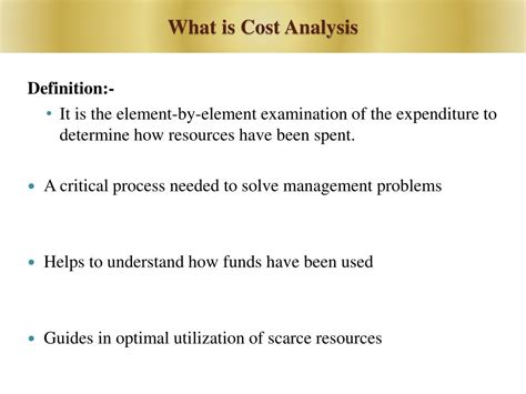 Cost Analysis Definition