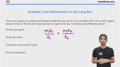 Cost Minimization Example