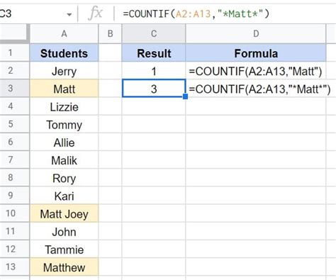 Count Cells with Partial Text Match in Google Sheets