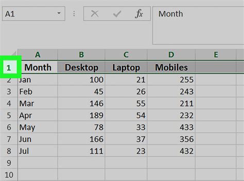 Counting column numbers in Excel