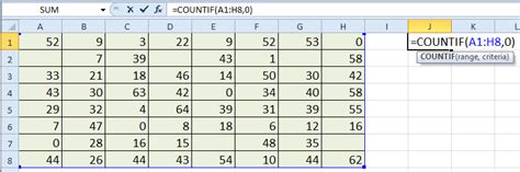 Count Non-Zero Cells in Excel