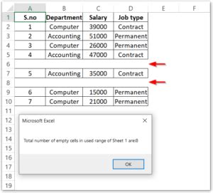 Count Rows Using UsedRange