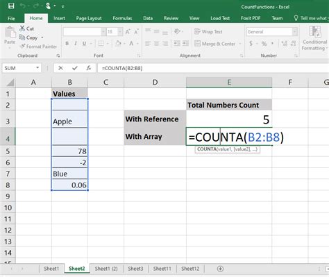 COUNTA Function Auto Increment