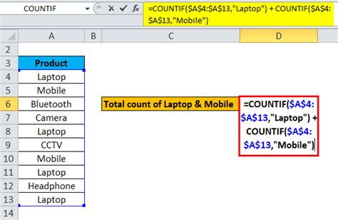 COUNTIF with text multiple criteria