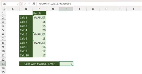 COUNTIFS Common Errors