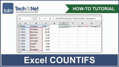 COUNTIFS formula