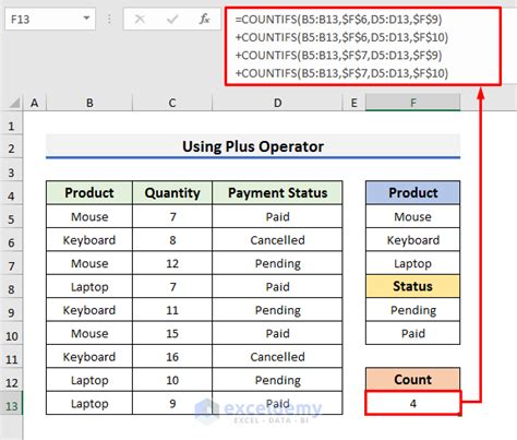 COUNTIFS Operator