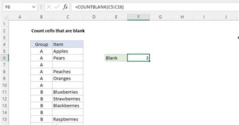 Counting Blank Cells in Excel Formulas