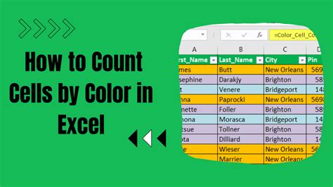 Counting colored cells using a formula