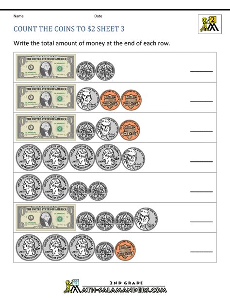 Counting money activities for kids