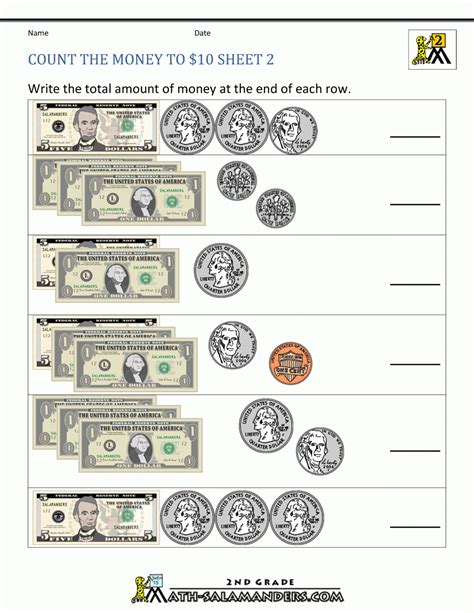 Counting Money Worksheets for Elementary Students