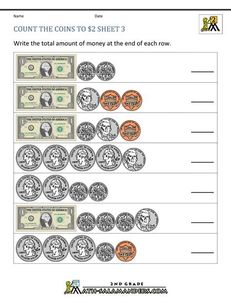 Counting Money Worksheets for Kids