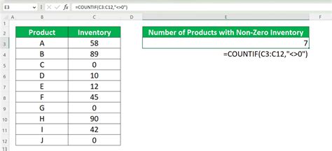 Counting Non Zero Cells In Excel Examples