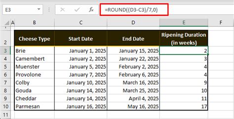 Counting Weeks Between Dates Excel Tip 3