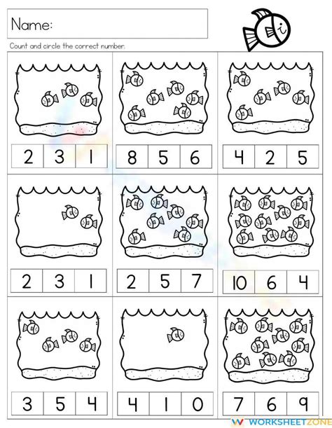 Counting worksheets for kindergarten