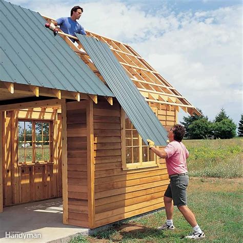 Country-Style Shed with Metal Roof