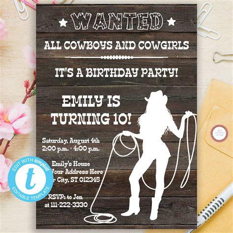 Country Themed Party Invitation Template