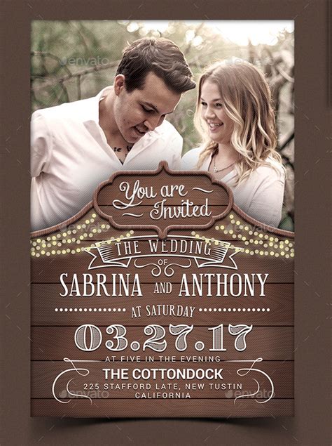 Country Wedding Invitation Template 1