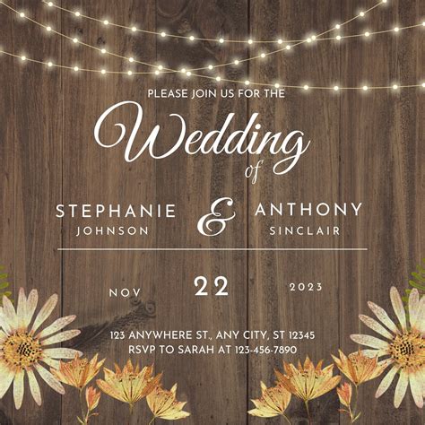 Country Wedding Invitation Template 3