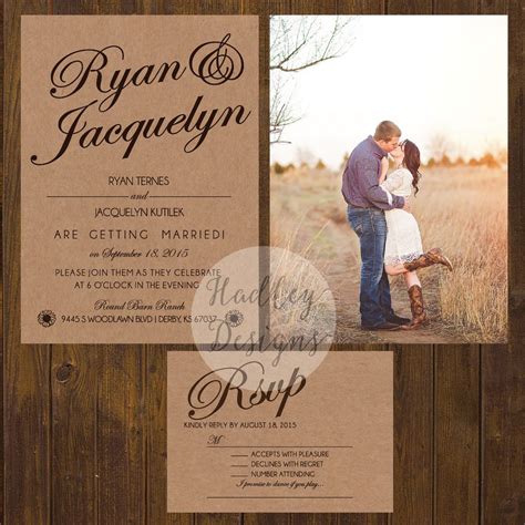 Country Wedding Invitation with Photo