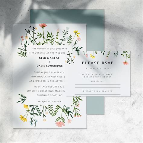 Country Wildflower Wedding Invitation