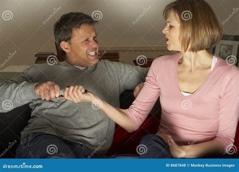 Couple arguing about TV