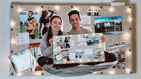 Couple creating a vision board together