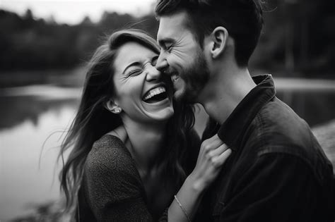 Couple laughing together