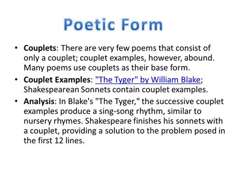 A couplet is a unit of two lines of verse that rhyme with each other.