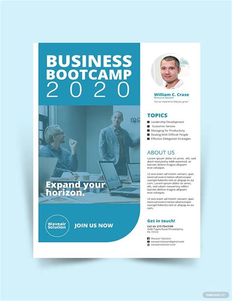 Prominent call-to-action on a course flyer template