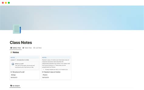 Course Notes Notion Template