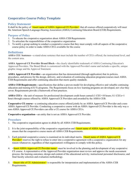 Course Policies Template