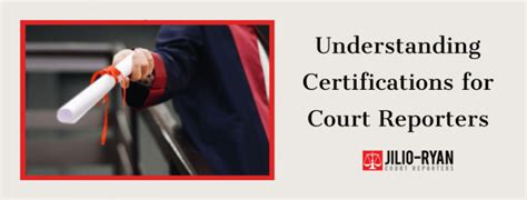 A court reporter certification