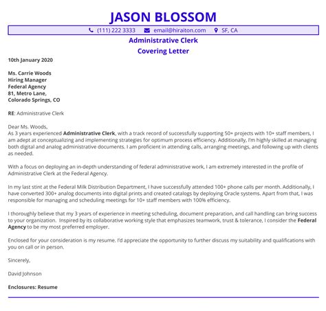 Cover Letter Example 5