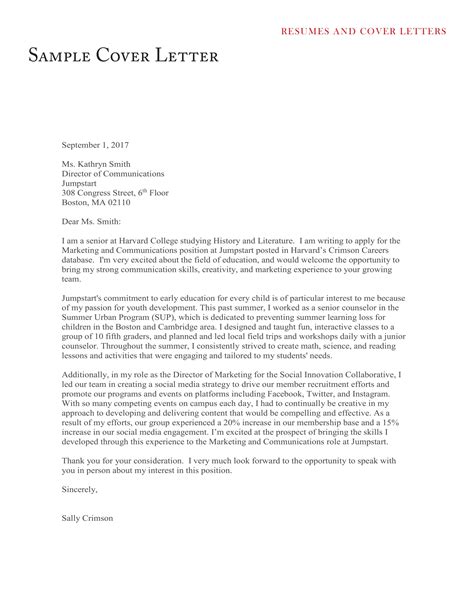 Cover Letter Template Example 4