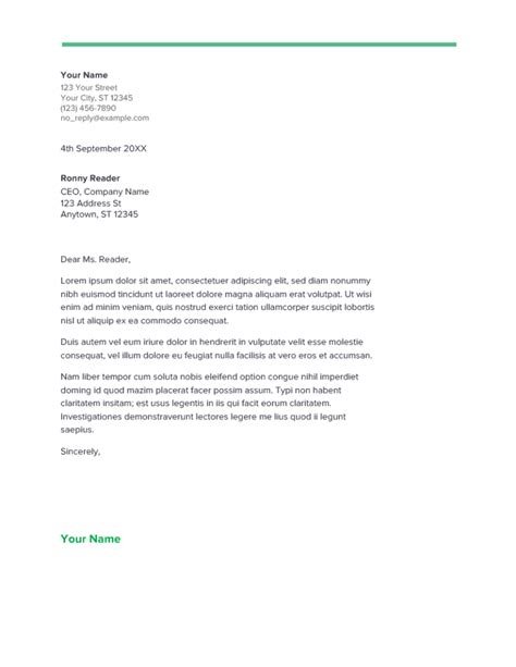 Cover Letter Template Google Docs PDF