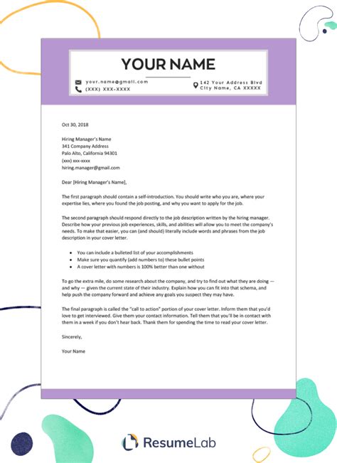 Cover Letter Template Word Download